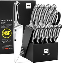 Nsf Certified 15-Piece German Steel 1.4116 Knife Block Set, Professional Chef - £142.29 GBP