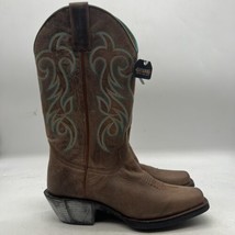 Shyanne Performance Womens Chestnut Brown Turquoise Piping Boots 7M BBWP01 - $99.00