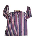 Foxcroft Button Shirt Top Blouse Size 16 Womens Multicolor Striped Fitte... - $23.06