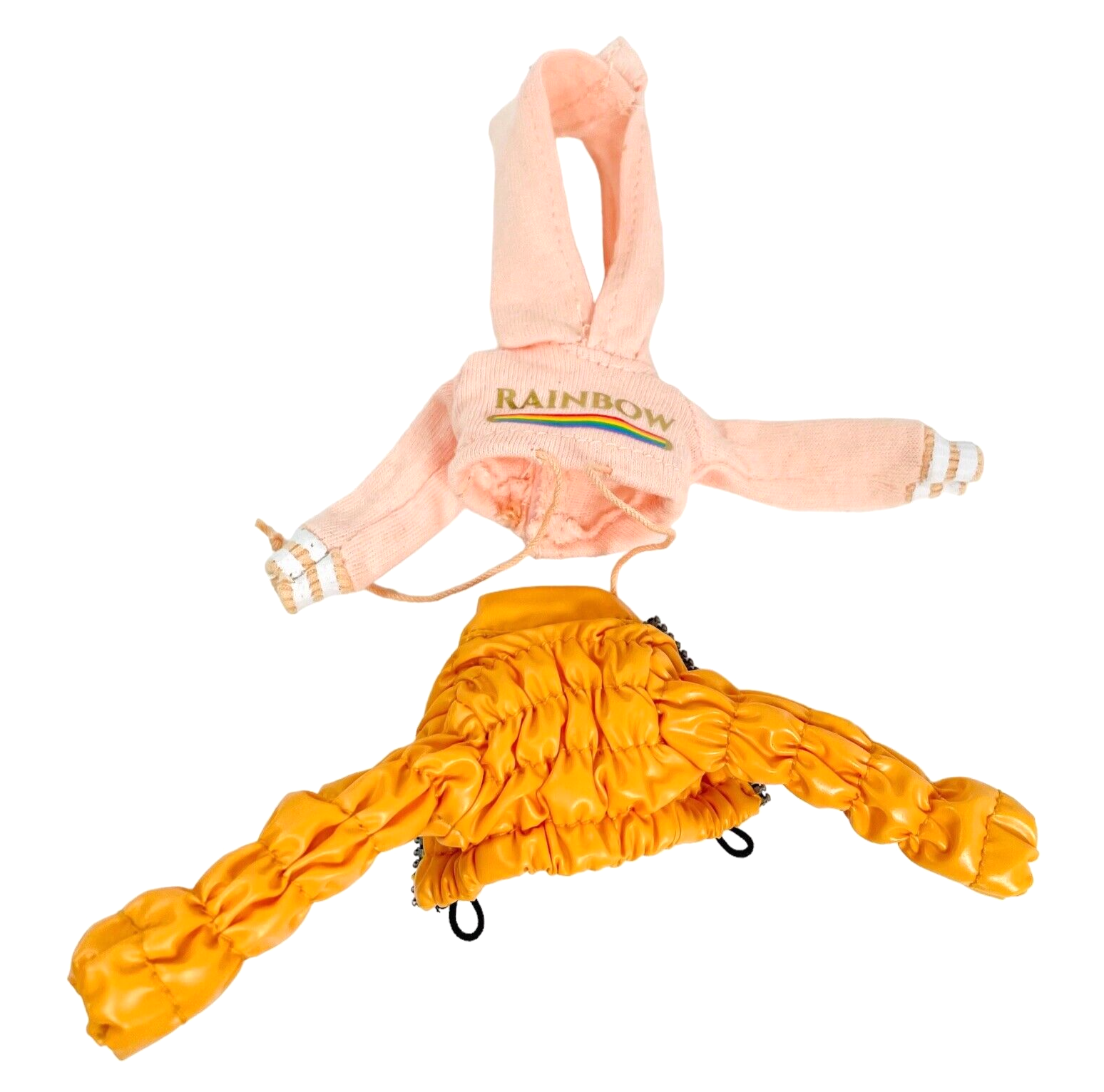 MGA Rainbow High Poppy Rowan Doll Clothes Pink Hoodie Jacket Orange Puffy Jacket - $9.49