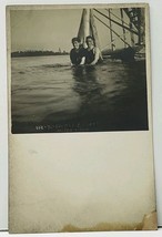 RPPC Petoskey Mich Round Lake Bathers Ted Gibson Helen M Kidd 1909 Postcard H18 - £15.84 GBP