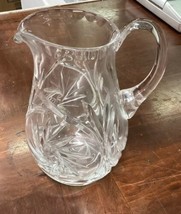 Vintage Elegant Cut Glass Water Lemonade Pitcher - 7.75”Hx4”W - $19.79