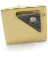 Foster 14K Gold Top Tie Tack Lapel Pin Tiny Diamond Vintage - £58.42 GBP