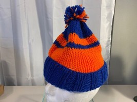 Blue and Orange Youth Handmade Knit Cap  - $10.88
