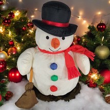 Vintage Parachute Puffy Nylon Snowman Frosty Puffalump Christmas Decor P... - $15.69