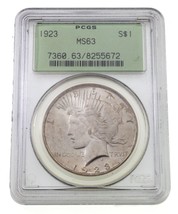 1923 Argent Paix Dollar Classé Par PCGS Comme MS-63 - $104.92