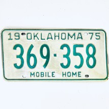 1975 United States Oklahoma Base Mobile Home License Plate 369-358 - $17.60 CAD