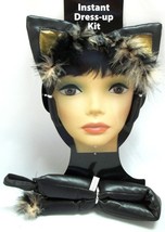 Vinyl Kitty Ears Tail Black Cat Set Halloween Costume Instant Kit - $12.86
