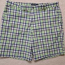 Chaps Golf 78 Shorts White / Lime Green / Blue Plaid Men&#39;s 40 - £9.31 GBP