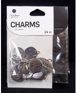 Blue Moon Beads silver tone CHARMS Guardian Angel Love Live Peace 14 pcs... - $4.50