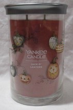 Yankee Candle Large Jar Pillar Candle 2-wick 20 oz JACK O-LANTERN brown orange - £32.25 GBP