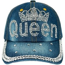 New Women&#39;s &#39;Queen&#39; Rhinestone Design Denim Cap (OS) - £13.41 GBP