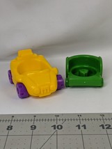 Fisher Price Little People Yellow Car Green Wheelchair Lot - £7.67 GBP