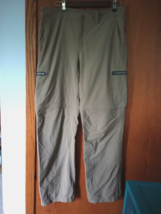 LL Bean Pants Mens 34x34 Brown Tan Cresta Camp Hiking Water Resistant Zip Cargo - £19.77 GBP