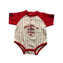 Adidas Cincinnati Reds Boys Baby Infant Size 3 6 Months Red Pinstripe Romper One - $6.77