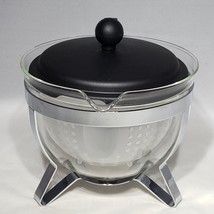 Bodum Chambord 4 Cup Glass Teapot Plastic Infuser 44 oz Black Plastic Handle Lid - $18.95