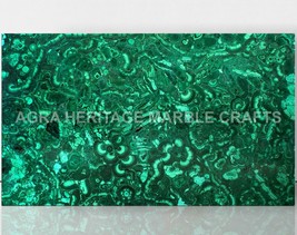 4&#39;x2&#39; Green Marble Top Conference Table Malachite Random Inlay Patio Decor H4754 - £2,851.15 GBP