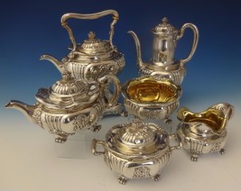 Tiffany and Co Sterling Silver Tea Set w/ Chrysanthemums 6pc One-Of-A-Kind #0157 - £38,787.14 GBP