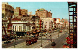 New Orleans Louisiana Canal Street Street View Trolley Unposted Postcard - £3.85 GBP