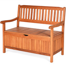 42&quot; Storage Bench Deck Box Solid Wood Seating Container Large Space Tool... - $230.99