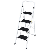 4 Step Ladder With Anti-Slip Sturdy Pedal Convenient Handgrip For Home K... - £68.91 GBP