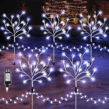 Enhon 5 Pack Snowflake Christmas Pathway Lights, 180 LED Garden Stake Lights wit - £55.52 GBP