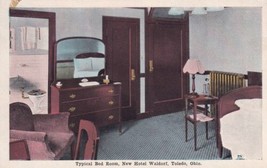 Toledo Ohio OH Typical Bed Room New Hotel Waldorf Postcard D43 - £2.35 GBP