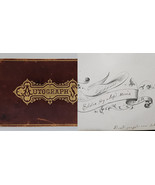 1885 antique AUTOGRAPH ALBUM morris il PERRY A. JOHNSON spencerian art g... - $123.70