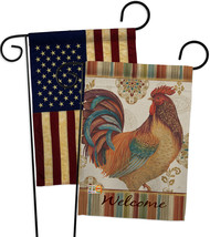 Welcome Rooster - Impressions Decorative USA Vintage - Applique Garden Flags Pac - £24.61 GBP