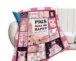 Cute Pig Flannel Blanket For Girl Boy Pigs Throw Blanket Super Soft Flee... - $39.99