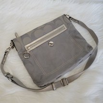 Coach Signature Gray Silver Shoulder Bag Purse. Unique. Vintage. - £34.72 GBP