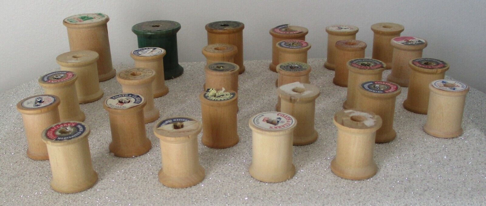 28 Empty Wooden Thread Spools, various sizes - $12.00