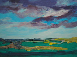 original contemporary acrylic landscape painting on canvas listed by the artist - £46.46 GBP