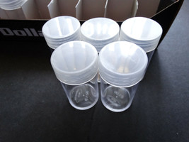 Lot of 5 BCW Small Dollar Round Clear Plastic Coin Storage Tubes Screw O... - $7.49