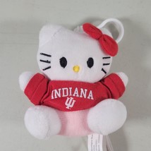 Hello Kitty Plush with Clip 4 Inch Wearing Indiana Hoosiers T Shirt - £7.16 GBP