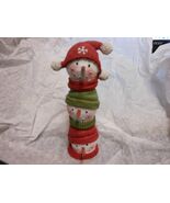 Crossroads &quot;3 Stacked Ski Hat Wearing Snowmen&quot; Figurine 4 3/4&quot; NWT - $182.94 MXN