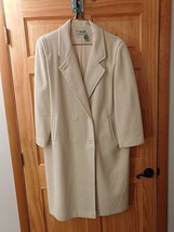 Forecaster Of Boston White/Ivory Double Breasted Wool Blend Coat 15/16 Vintage - £54.68 GBP