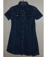 EXCELLENT GIRLS GAP PEARL SNAP DISTRESSED BLUE JEAN DRESS   SIZE XS (4) - $445.00 MXN