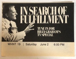 Billy Graham Special In Search Of Fulfillment Tv Guide Vintage Print Ad  Tpa8 - £4.72 GBP