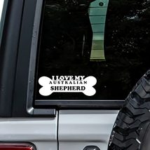 MHDStickerCo I Love My Australian Shepherd Dog Bone Vinyl Decal Sticker ... - $5.69