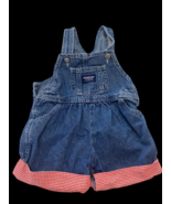 Oshkosh B&#39;Gosh Denim Jean Shortalls Overalls Size 12M Red Gingham Bottom... - $79.99