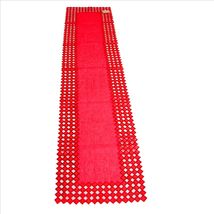 Saro Las Estrellas Cut Work Table Runner 16x72 Inches Red - €11,10 EUR