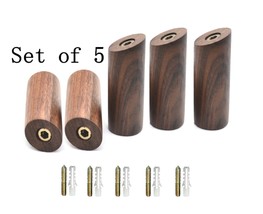 Walnut wooden wall hooks, Wood coat hanger hook wall mounted, Coat rack, Towel,  - £43.45 GBP