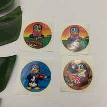 Vintage 80s Round Penguin Stickers Roulette Gambling Violin Playing Rela... - $15.83