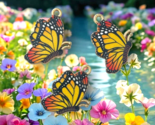 10 pcs Butterfly Charms Monarch Yellow Orange Gold Bead Drops Pendants 2... - $12.19