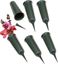 Evelots 6 Pack Cemetery Grave Cone Vase For Fresh/Artificial, Sturdy Stake - £35.96 GBP