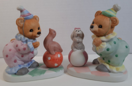 Vintage Homco #8881 Set of 2 Figurines Bears As Clowns Dog Seal Circus - $12.99