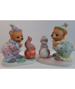 Vintage Homco #8881 Set of 2 Figurines Bears As Clowns Dog Seal Circus - £10.22 GBP