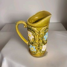 Pitcher Geo. Z. Lefton 1970  6452 Signed MCM Greens Blue Yellow - £13.75 GBP