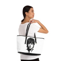Custom Black and White Paul McCartney Portrait Embossed Leather Shoulder Bag - £46.43 GBP